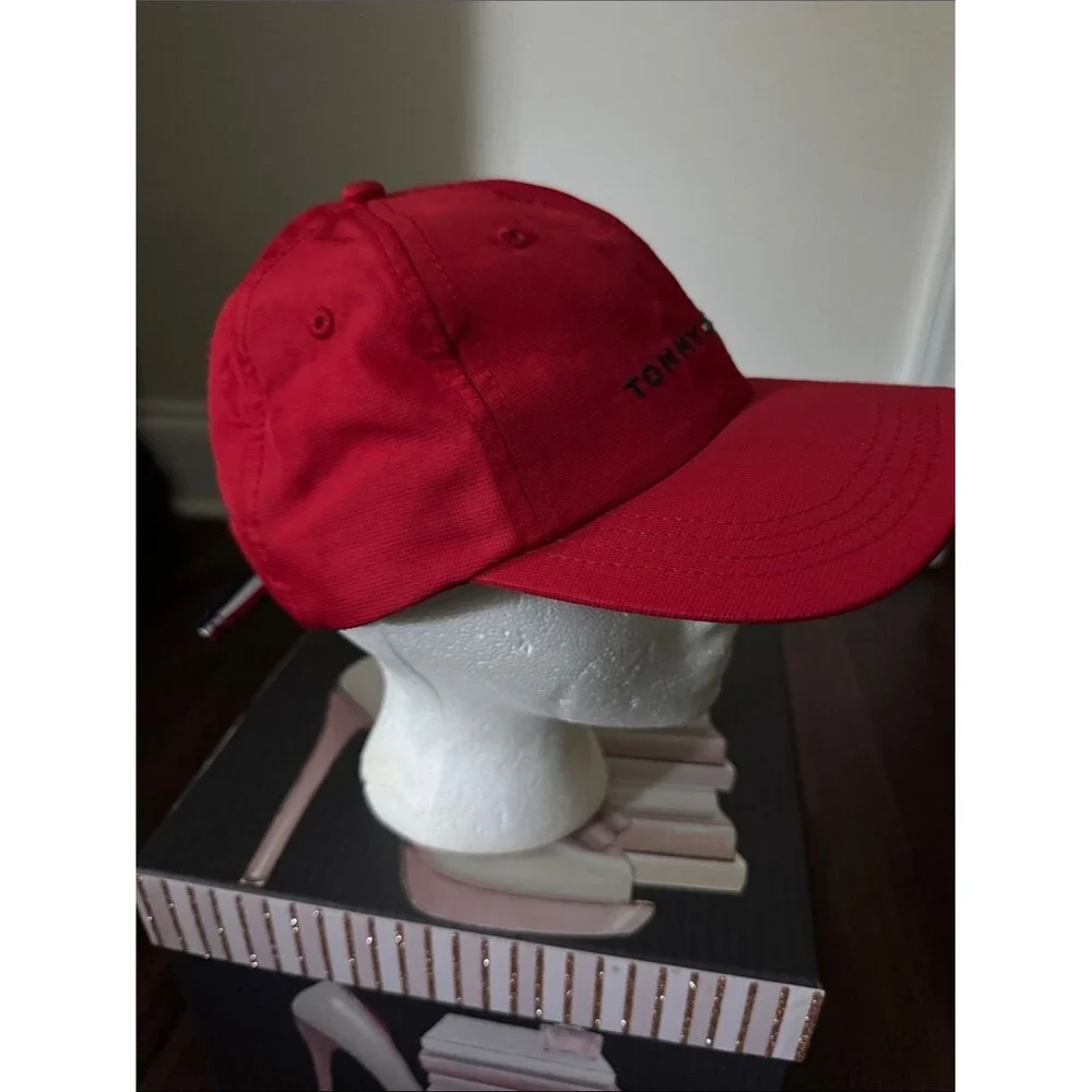 Tommy Hilfiger Red Logo Baseball Cap with Flag Detail